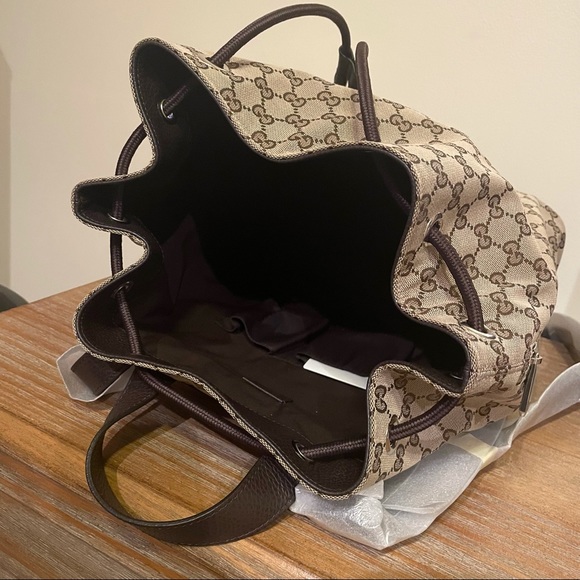 New Gucci GG Monogram Drawstring Backpack - Retired Style - Picture 12 of 15